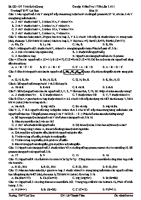 Ôn tập kiểm tra 1 tiết lần 2 kì 1 môn Hóa học 10 - Trường THPT Lại Sơn